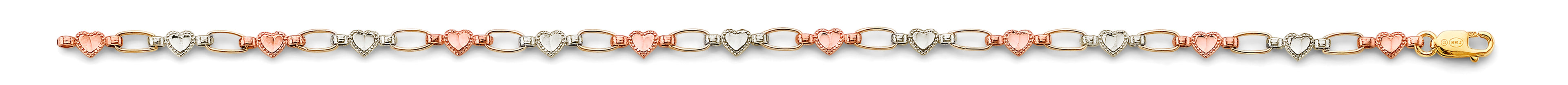 14K Yellow Gold Light Link ID & Evil Eye Bracelet - AB878