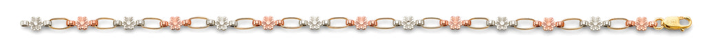 14K Yellow Gold Light Link ID & Evil Eye Bracelet - AB879