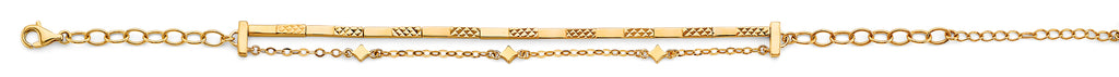14K Yellow Gold Assorted Fancy Bracelet - AB885