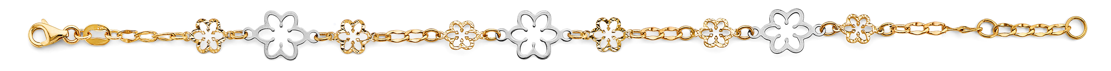 14K Yellow Gold Assorted Fancy Bracelet - AB889