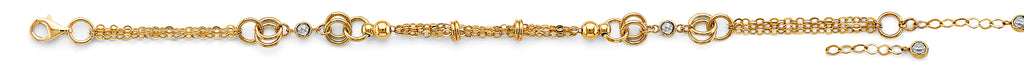 14K Yellow Gold Assorted Fancy Bracelet - AB891