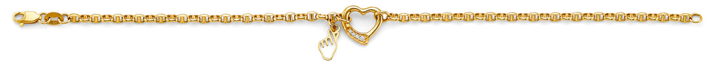 14K Yellow Gold Assorted Fancy Bracelet - AB895