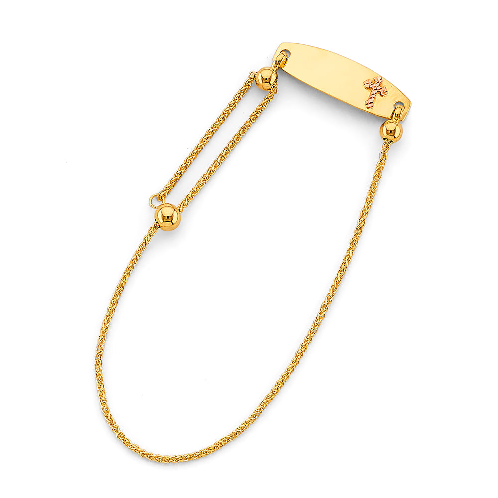 14K Yellow Gold Baby ID Bracelet - AB904