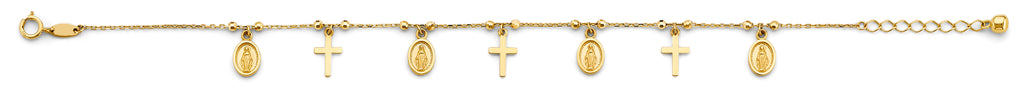 14K Yellow Gold Assorted Fancy Bracelet - AB935