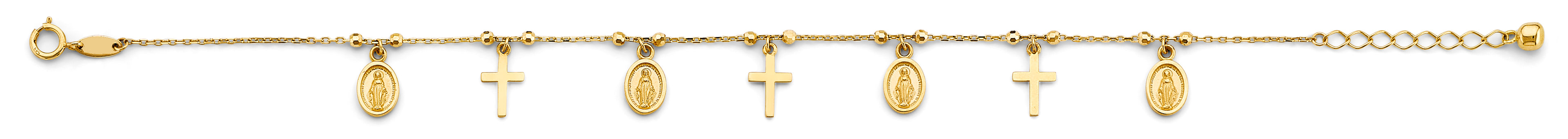 14K Yellow Gold Assorted Fancy Bracelet - AB935