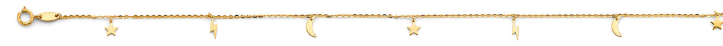 14K Yellow Gold Assorted Fancy Bracelet - AB936