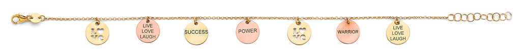 14K Yellow Gold Assorted Fancy Bracelet - AB957