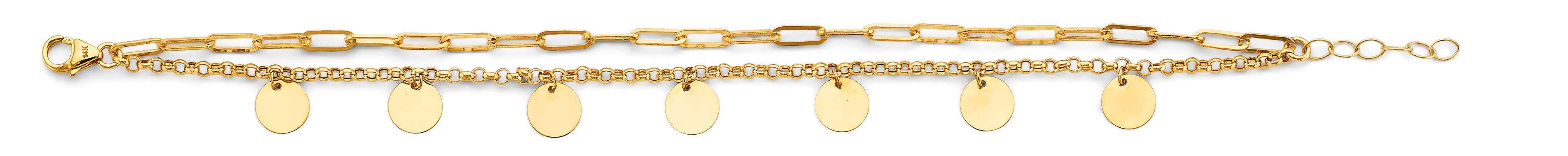 14K Yellow Gold Assorted Fancy Bracelet - AB958