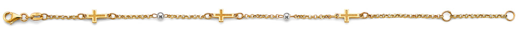 14K Yellow Gold Assorted Fancy Bracelet - AB970