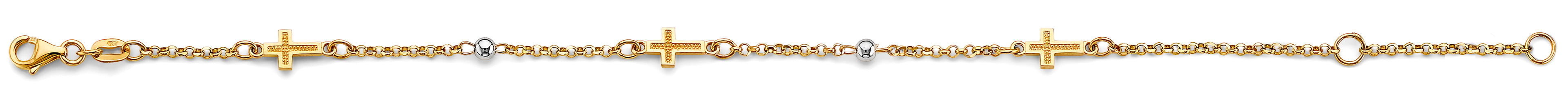 14K Yellow Gold Assorted Fancy Bracelet - AB970