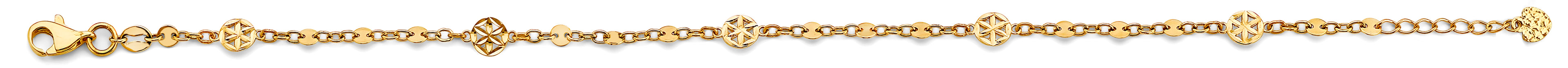 14K Yellow Gold Assorted Fancy Bracelet - AB973