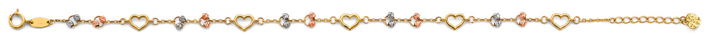 14K Yellow Gold Assorted Fancy Bracelet - AB975