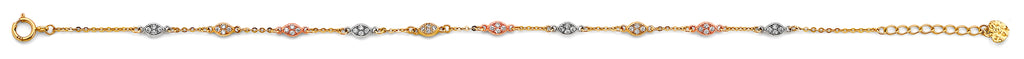 14K Yellow Gold Assorted Fancy Bracelet - AB976