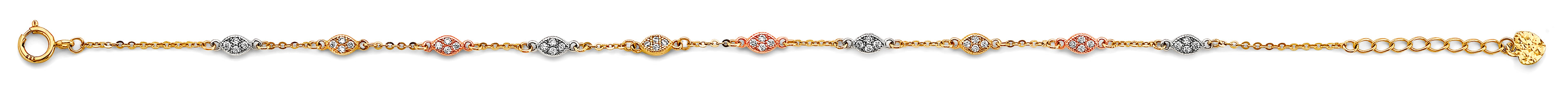 14K Yellow Gold Assorted Fancy Bracelet - AB976