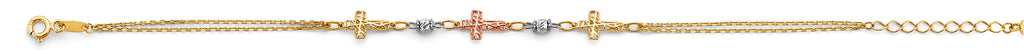 14K Yellow Gold Assorted Fancy Bracelet - AB992