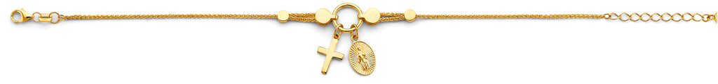 14K Yellow Gold Assorted Fancy Bracelet - AB993