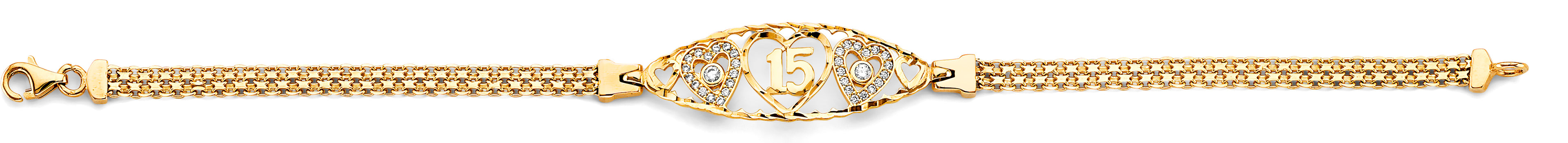 14K Yellow Gold 15 Años & Lucky Bracelet - AB1015