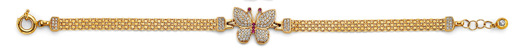 14K Yellow Gold 15 Años & Lucky Bracelet - AB1026