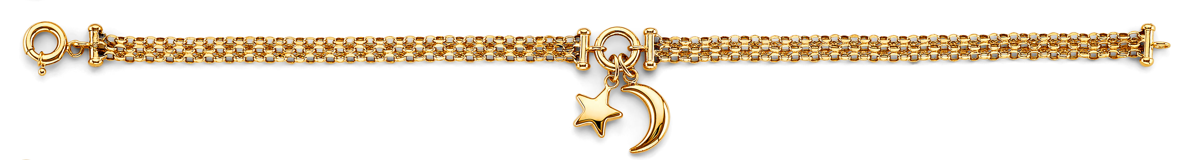 14K Yellow Gold 15 Años & Lucky Bracelet - AB1030