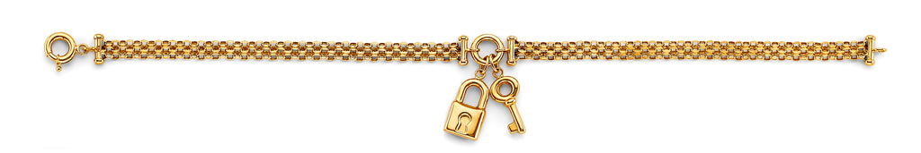 14K Yellow Gold 15 Años & Lucky Bracelet - AB1031