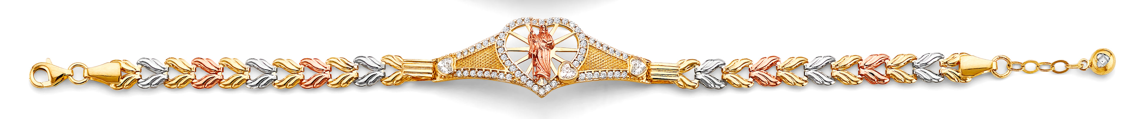14K Yellow Gold Religious Bracelet - AB1034