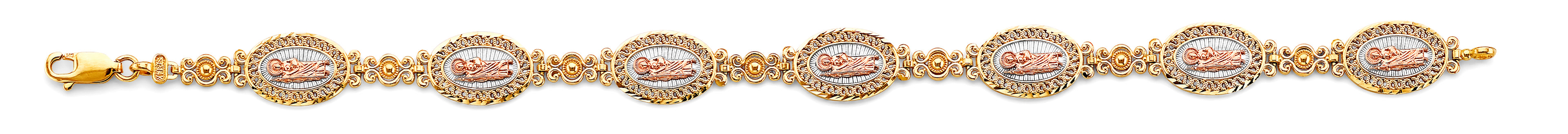 14K Yellow Gold Religious Bracelet - AB1037