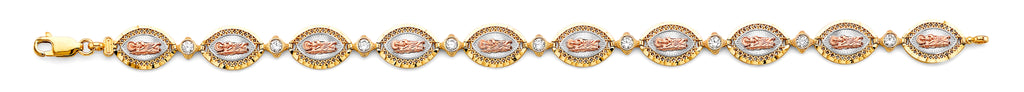 14K Yellow Gold Religious Bracelet - AB1038