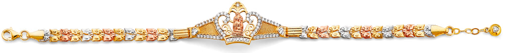 14K Yellow Gold Religious Bracelet - AB1042