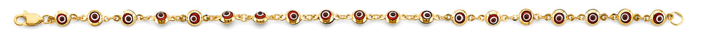 14K Yellow Gold Light Link ID & Evil Eye Bracelet - AB1050
