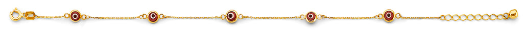 14K Yellow Gold Light Link ID & Evil Eye Bracelet - AB1062