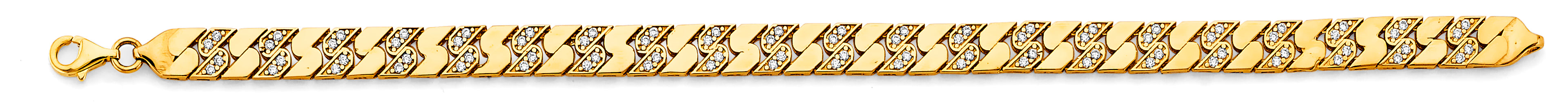 14K Yellow Gold Assorted Fancy Bracelet - AB1074