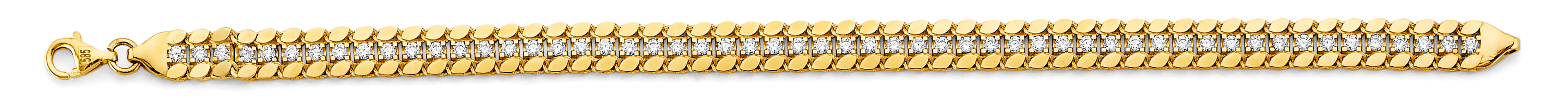 14K Yellow Gold Assorted Fancy Bracelet - AB1075