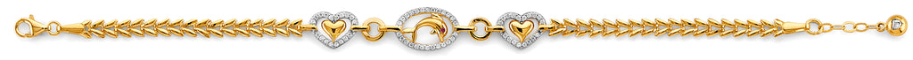 14K Yellow Gold Hollow Necklace & Bracelet - AB1093
