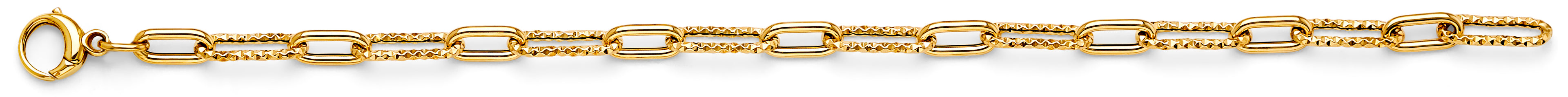 14K Yellow Gold Hollow Necklace & Bracelet - AB1099
