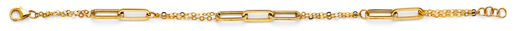 14K Yellow Gold Hollow Necklace & Bracelet - AB1100