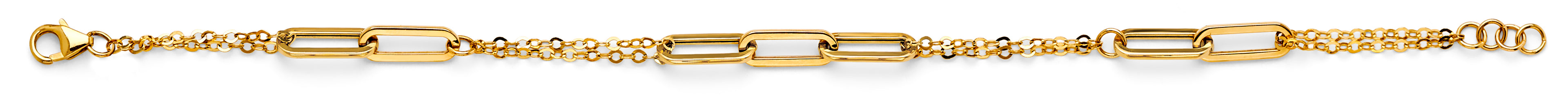 14K Yellow Gold Hollow Necklace & Bracelet - AB1100