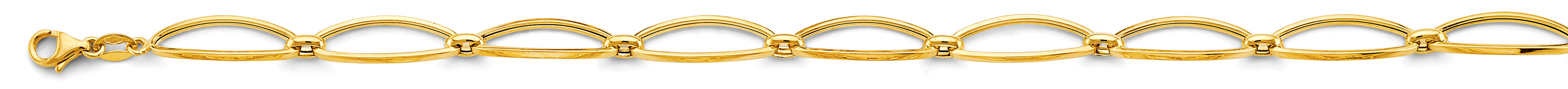 14K Yellow Gold Hollow Necklace & Bracelet - AB1101