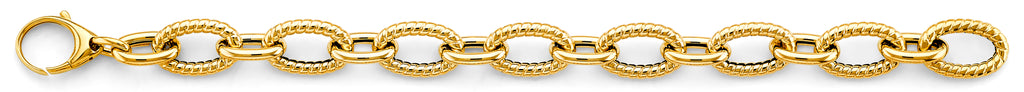14K Yellow Gold Hollow Necklace & Bracelet - AB1103