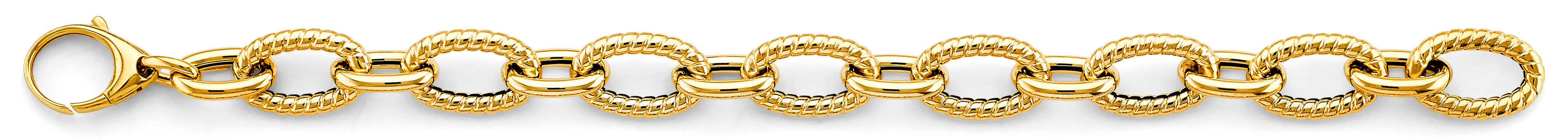14K Yellow Gold Hollow Necklace & Bracelet - AB1103
