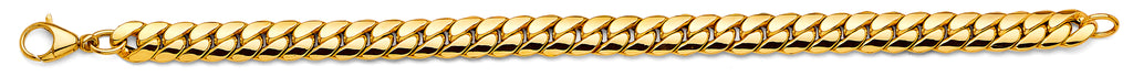 14K Yellow Gold Hollow Necklace & Bracelet - AB1106