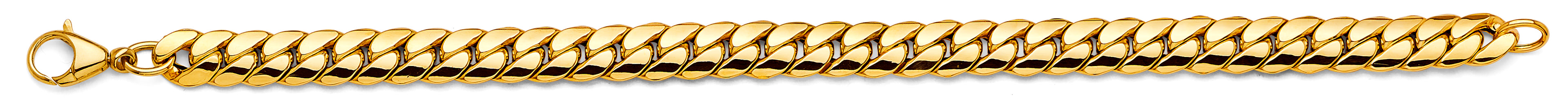 14K Yellow Gold Hollow Necklace & Bracelet - AB1106
