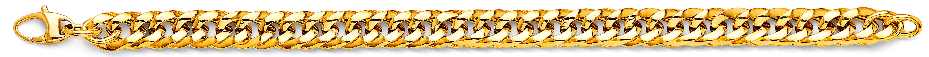 14K Yellow Gold Hollow Necklace & Bracelet - AB1107