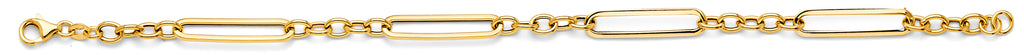14K Yellow Gold Hollow Necklace & Bracelet - AB1109