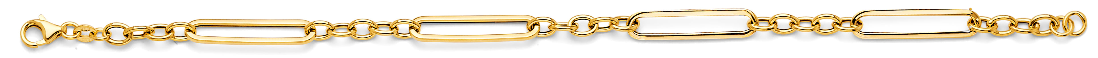 14K Yellow Gold Hollow Necklace & Bracelet - AB1109