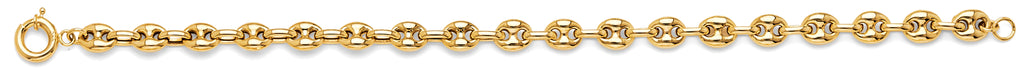 14K Yellow Gold Hollow Necklace & Bracelet - AB1110