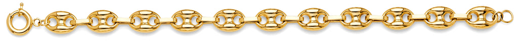 14K Yellow Gold Hollow Necklace & Bracelet - AB1111
