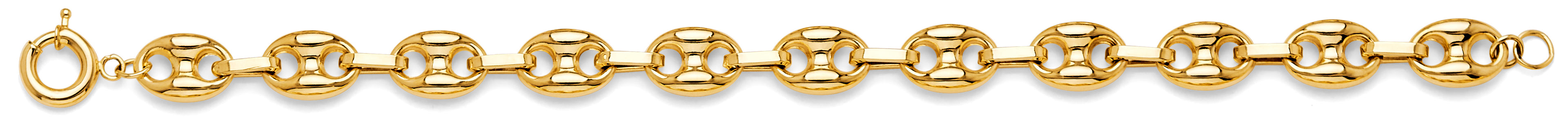 14K Yellow Gold Hollow Necklace & Bracelet - AB1111
