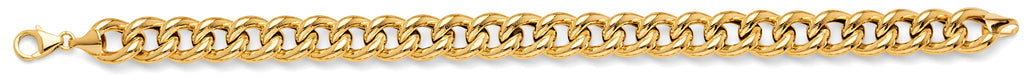 14K Yellow Gold Hollow Necklace & Bracelet - AB1112