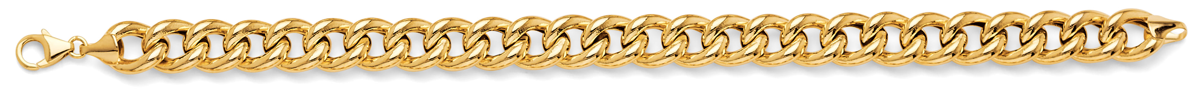 14K Yellow Gold Hollow Necklace & Bracelet - AB1112