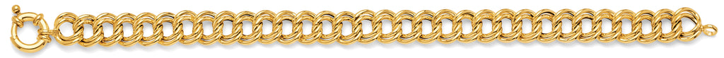 14K Yellow Gold Hollow Necklace & Bracelet - AB1113